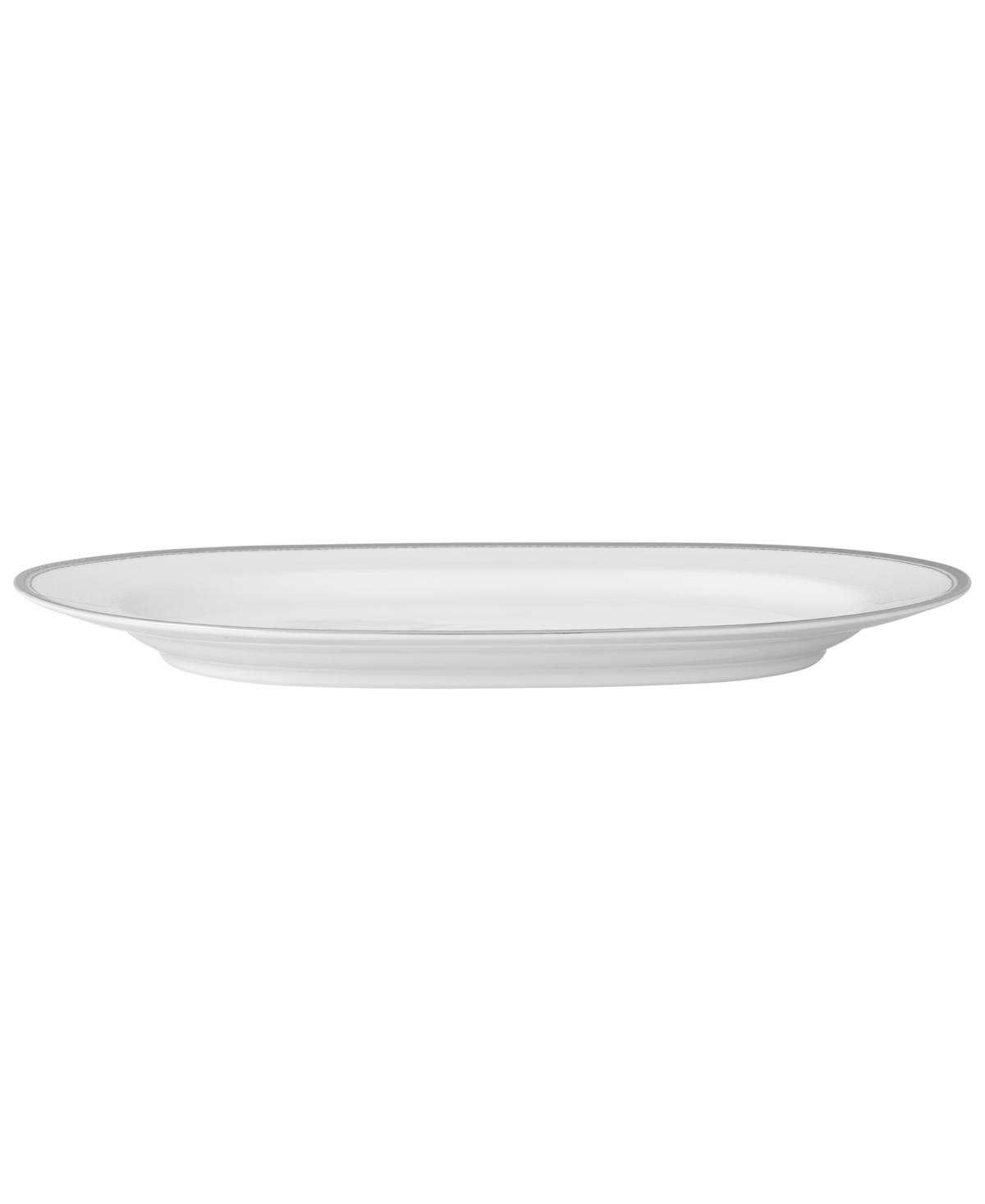 Noritake Whiteridge Platinum Oval Platter, - White And Platinum