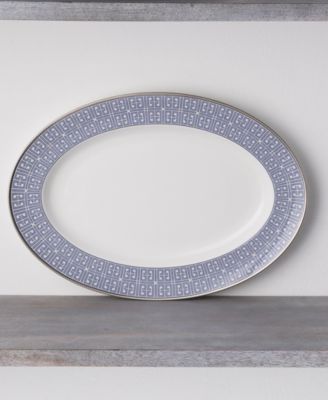 Infinity Blue Oval Platter, 16"