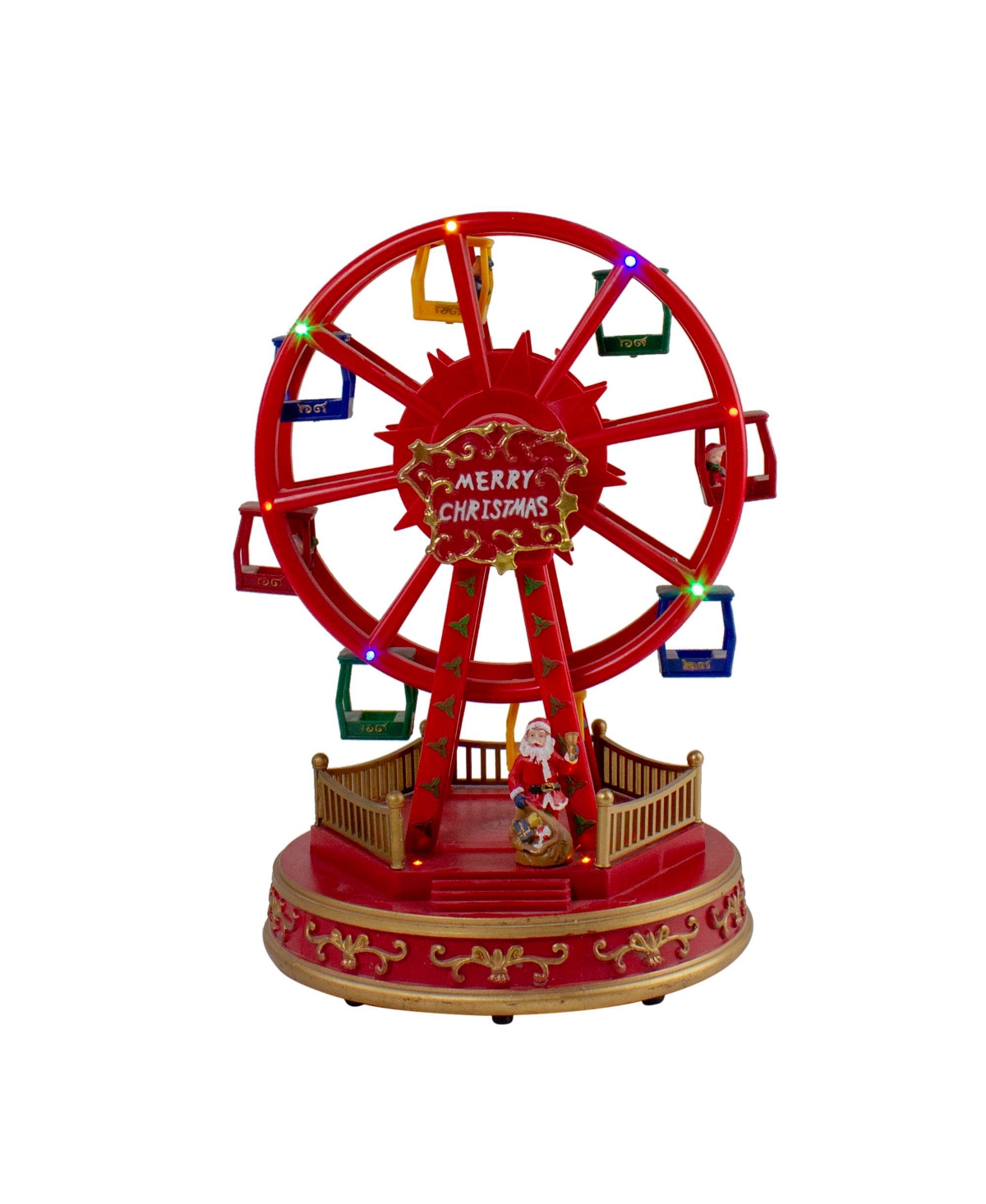 Northlight Led Lighted And Musical Rotating Christmas Ferris Wheel, 11.25" In Red