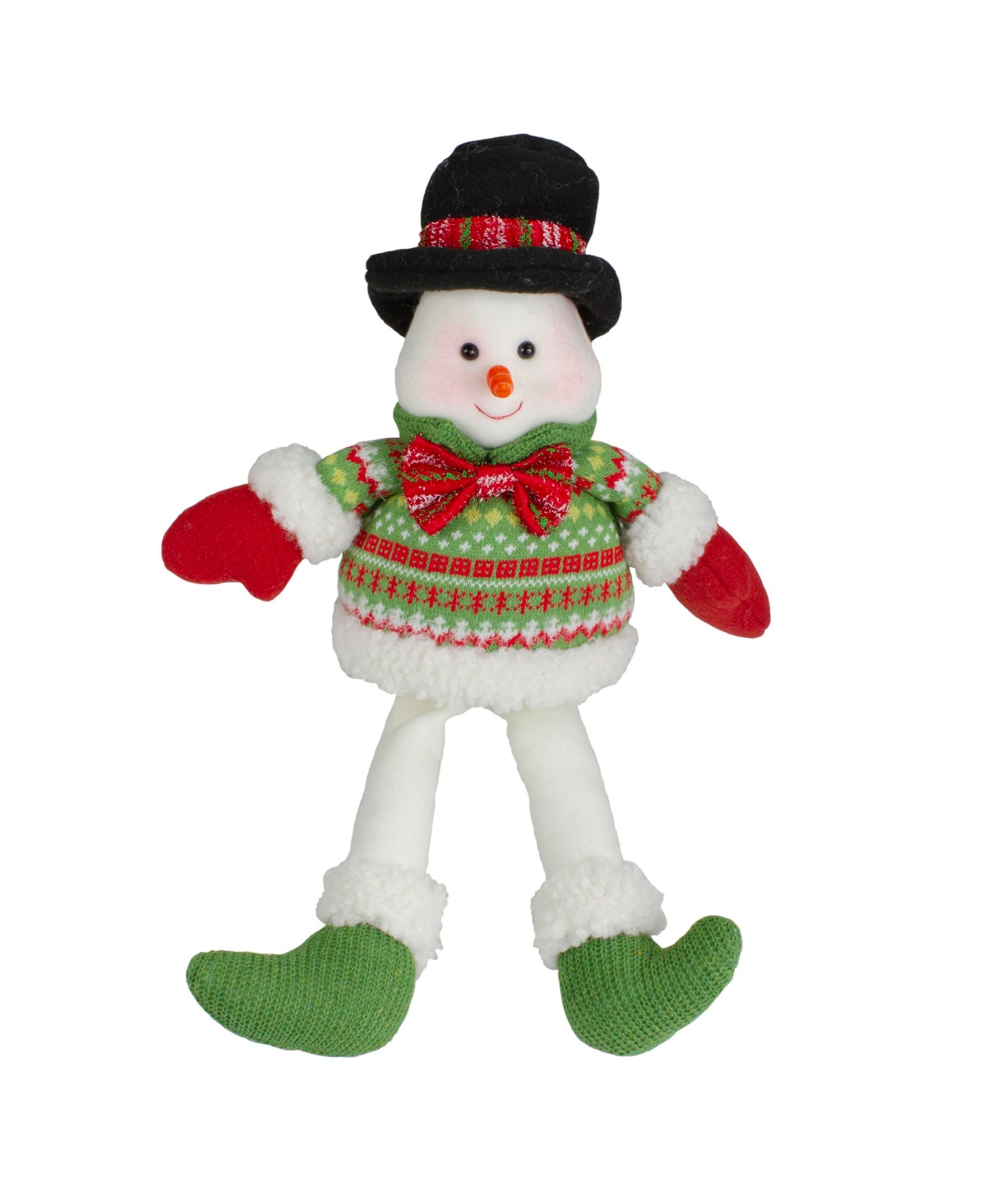 Northlight Sitting Smiling Snowman Christmas Figure, 18" In White