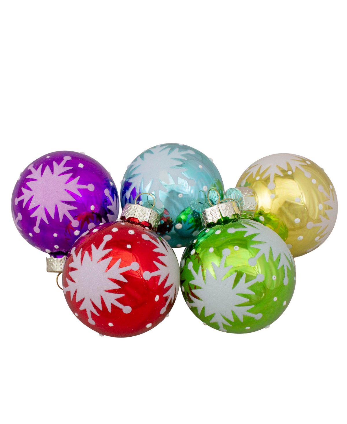 Northlight Assorted Glass Ball Hanging Christmas Ball Ornaments 57mm, Set of 9