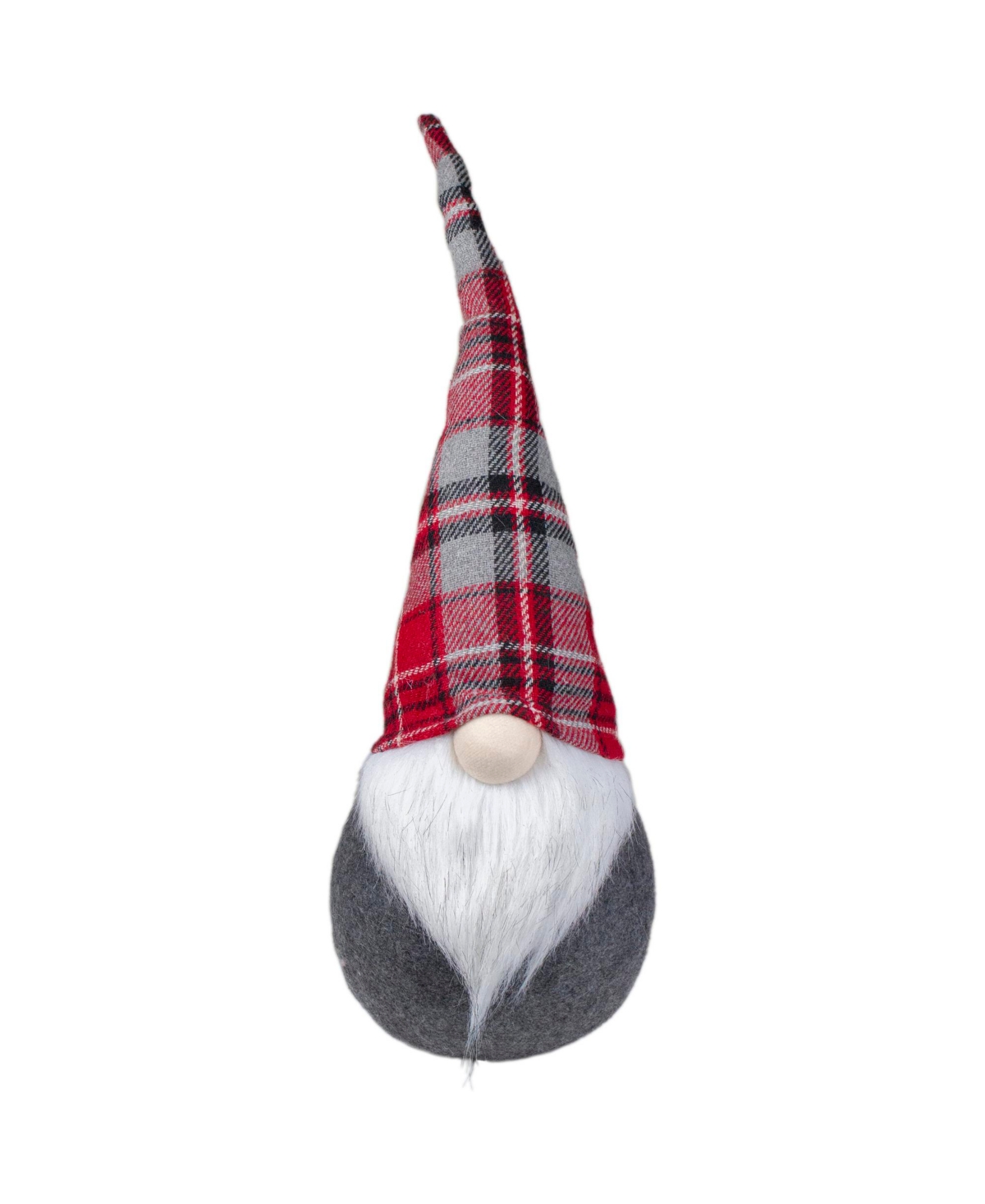 Northlight Plaid Chubby Gnome Christmas Decoration, 19" In Gray