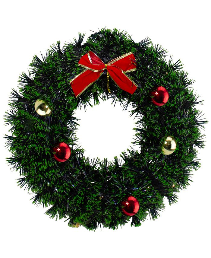 Northlight Tinsel Artificial Christmas Wreath With a Bow, 17" Macy's