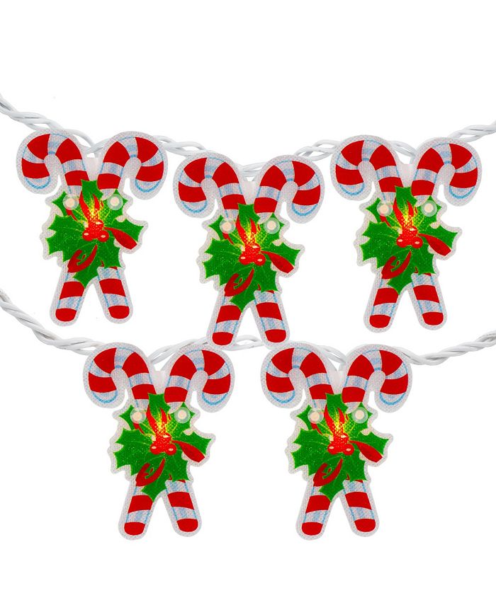 Northlight 10 Count Candy Cane Christmas Light With Wire Set, 6' Macy's