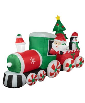 Northlight Inflatable Train With Santa And Friends Outdoor Christmas ...