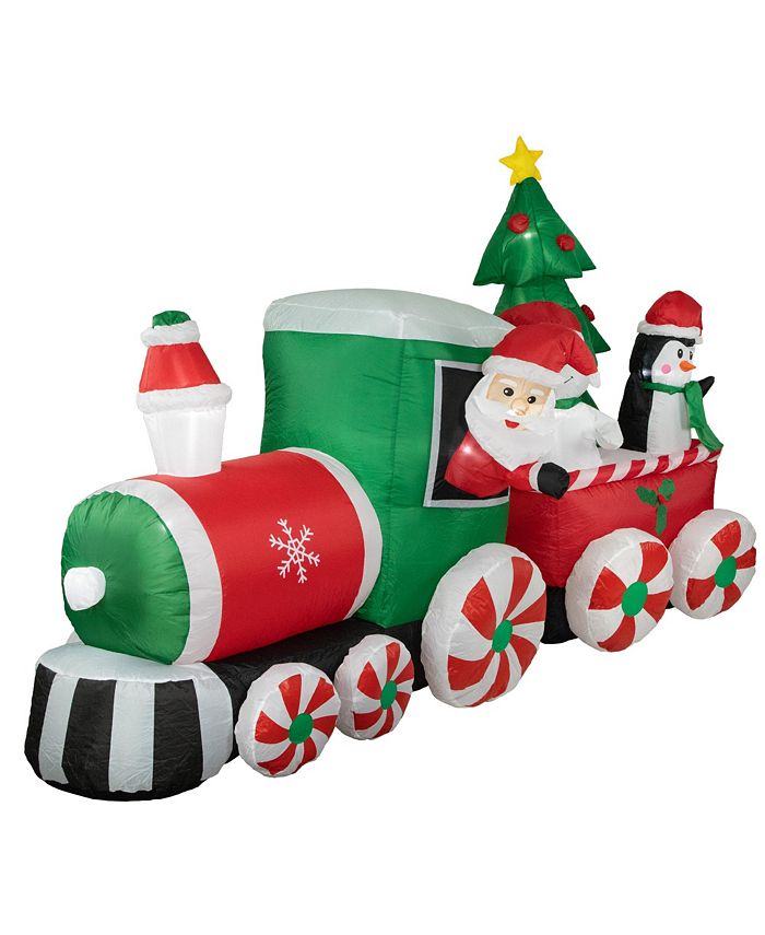 Northlight Inflatable Train With Santa and Friends Outdoor Christmas ...
