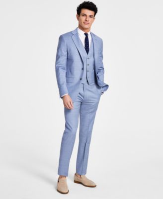 Calvin Klein Mens X Fit Slim Fit Stretch Suit Separates In Light Blue