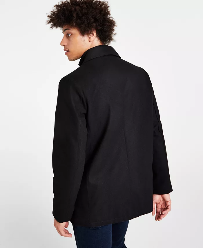 Men's Wool Blend Peacoat with Bib Coat - thumbnail 2