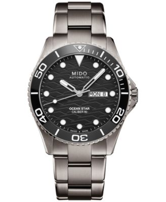Mido - Men's Swiss Automatic Ocean Star Silver-Tone Titanium Bracelet Watch 43mm