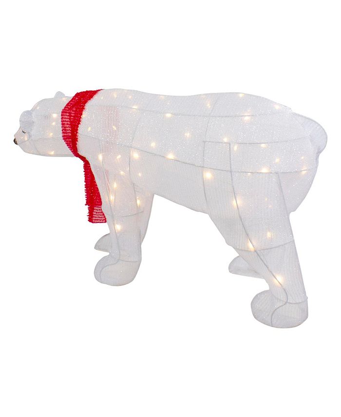 Northlight Led Lighted Tinsel Polar Bear Outdoor Christmas Decoration