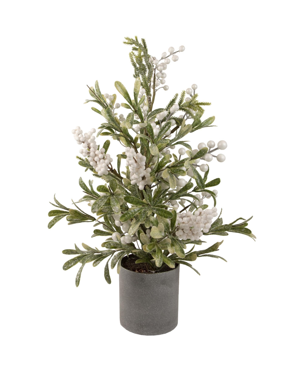 Northlight Berry Christmas Potted Artificial Plant With Glitter Frost, 24" In Green
