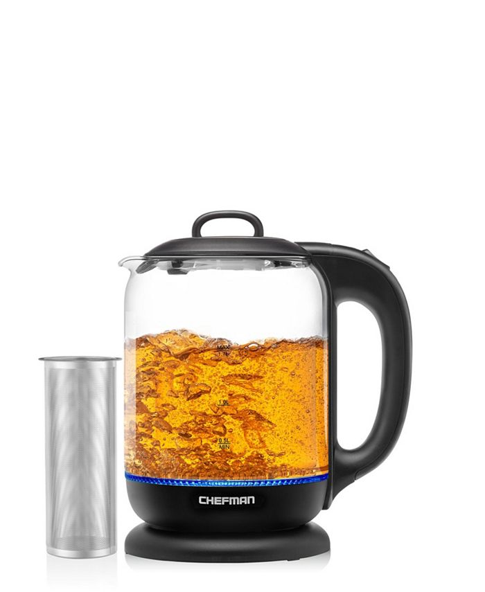 Chefman 1.7 Liter Electric Glass Kettle with Tea Infuser Macy's