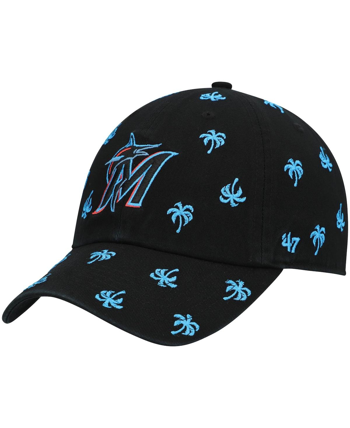 Shop 47 Brand Women's '47 Black Miami Marlins Confetti Clean Up Adjustable Hat