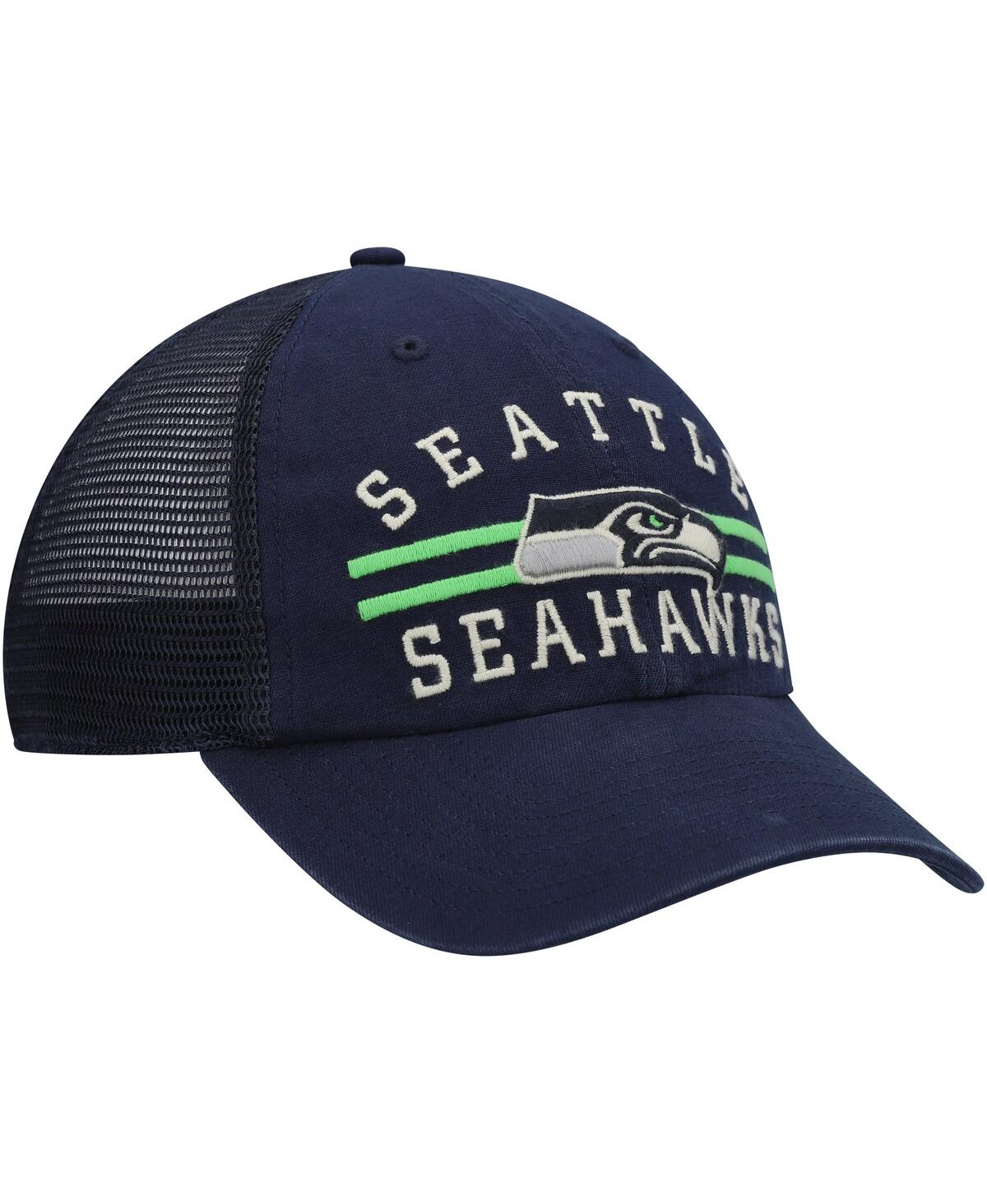 Shop 47 Brand Men's ' College Navy Seattle Seahawks Highpoint Trucker Clean Up Snapback Hat