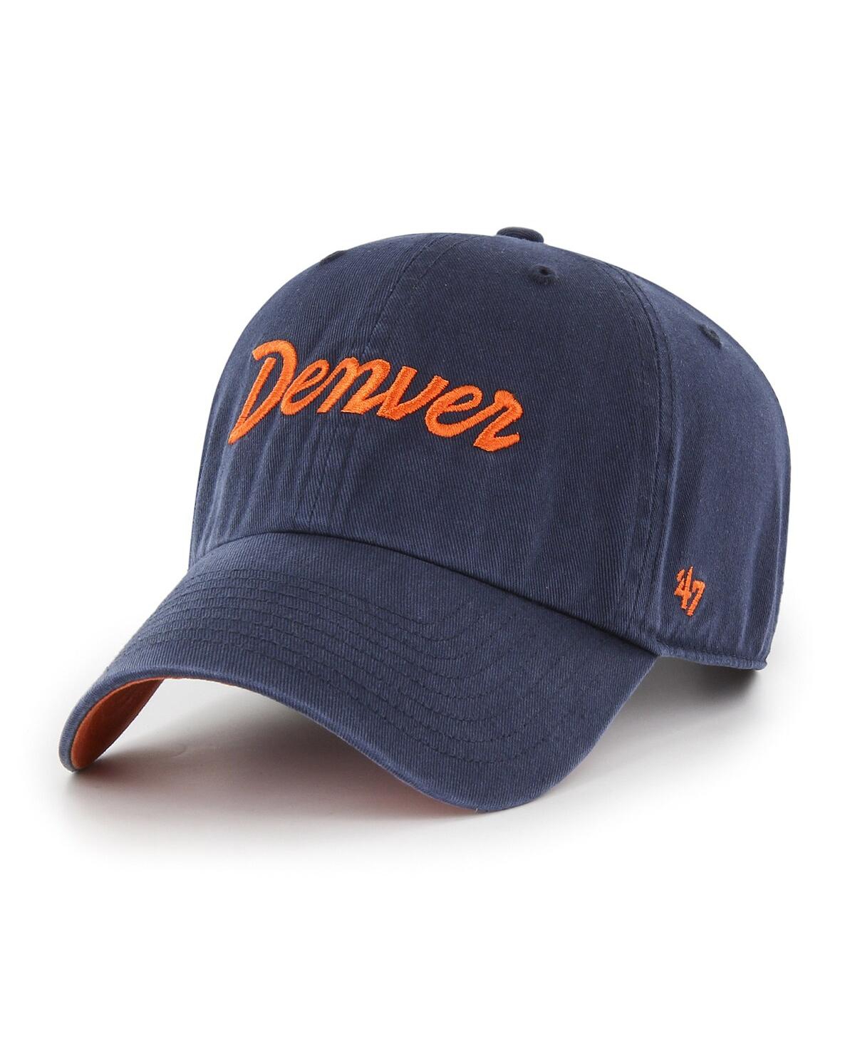 47 Brand Men's '47 Navy Denver Broncos Crosstown Clean Up Adjustable Hat