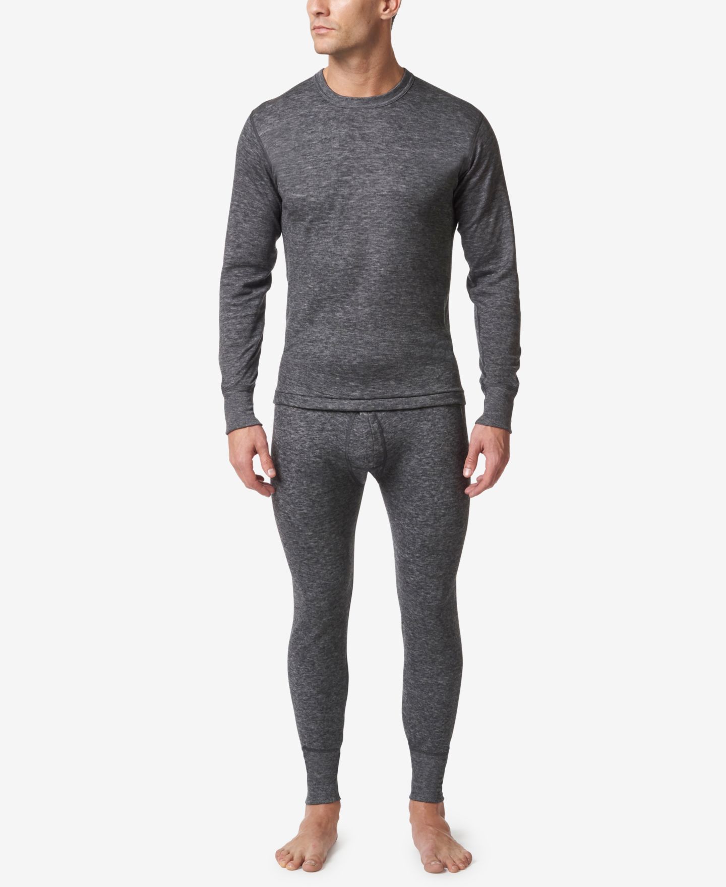 Мужской топ Stanfield's 2 Layer Merino Wool Blend Long Sleeve Undershirt, цвет: Угольный — фото 3