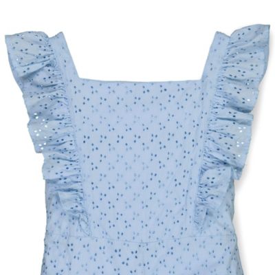 Baby Girls Wide Leg Short Ruffle Sleeve Jumpsuit