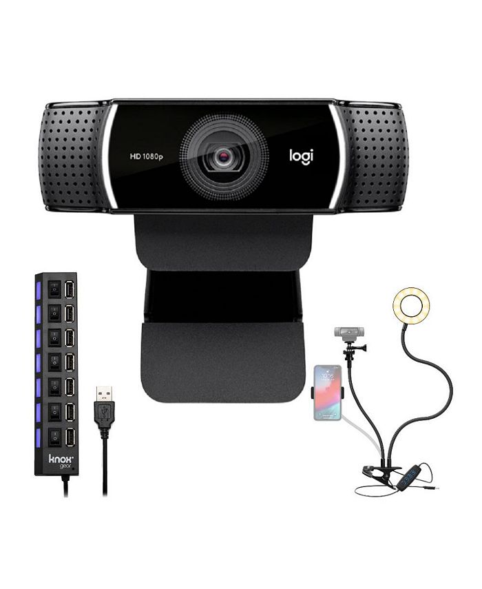 Logitech C922 Pro Stream Webcam 1080P Camera With Usb Hub And Selfie Ring  Light & Reviews - Macy's
