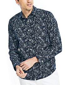 Men's Classic-Fit Stretch Floral Print Poplin Shirt