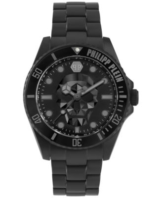 Philipp Plein - Men's The Skull Black Ion Plated Stainless Steel Bracelet 44mm