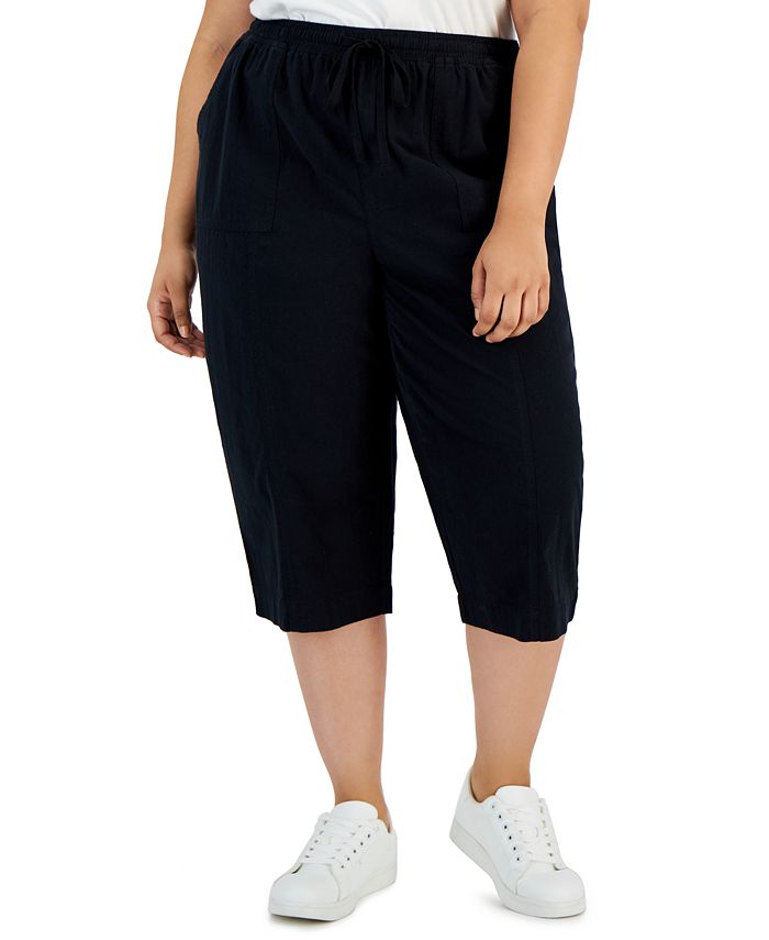 Karen Scott Plus Size Quinn Cotton HighRise Capri Pants, Created for