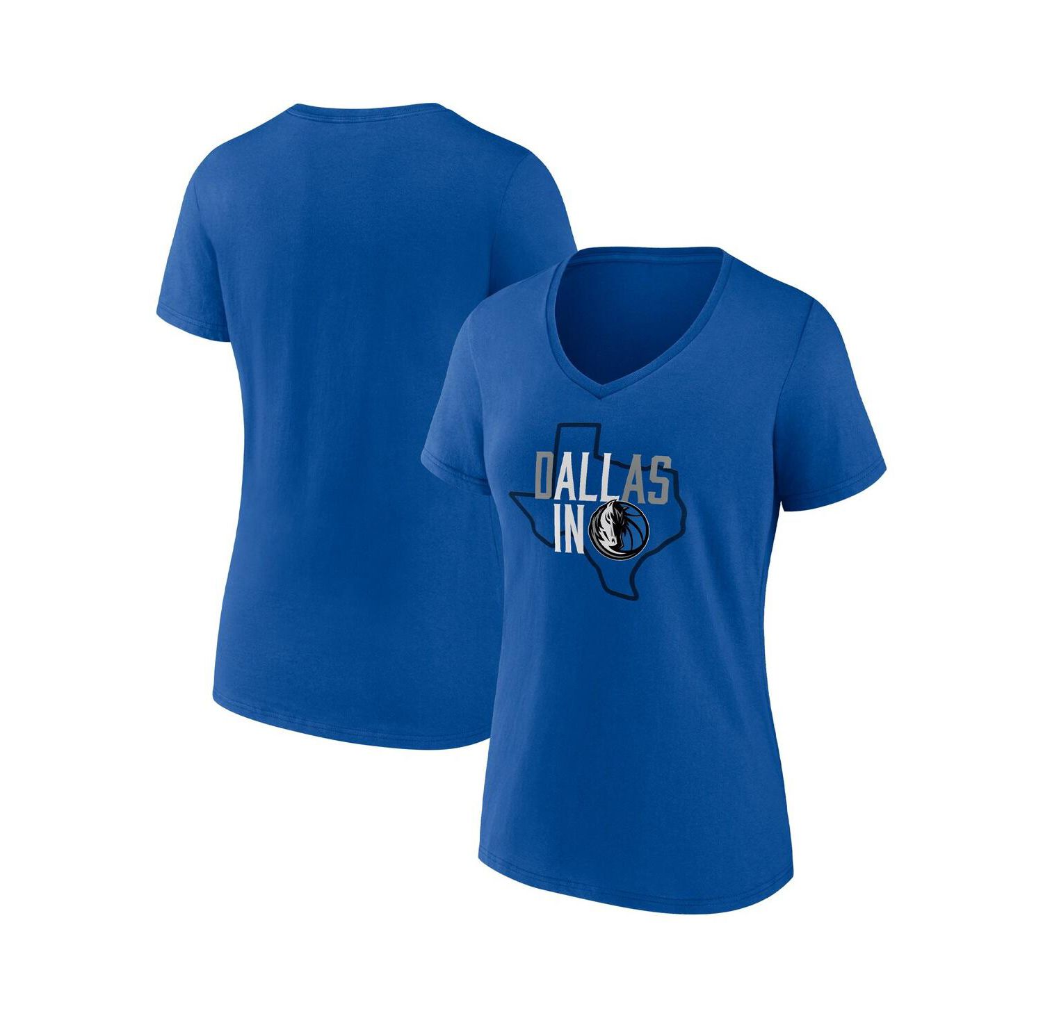 Women's Blue Dallas Mavericks Hometown Collection All In V-Neck T-shirt