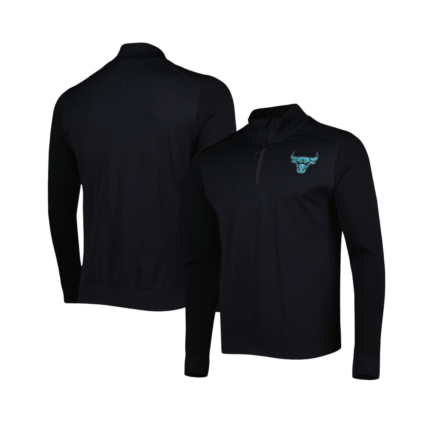 Men's Black Chicago Bulls Nano Engineered Knit Fabric Quarter-Zip Jacket