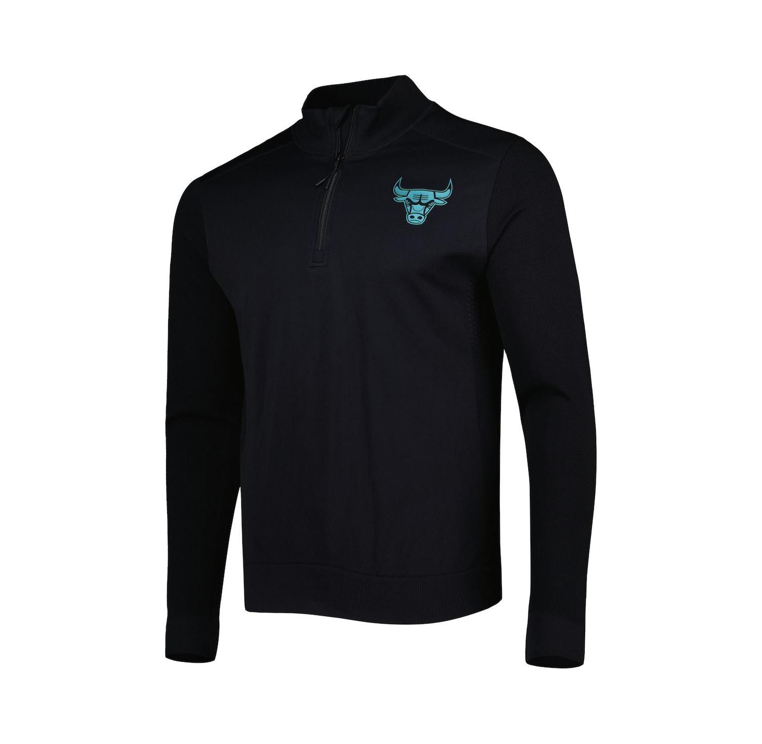 Men's Black Chicago Bulls Nano Engineered Knit Fabric Quarter-Zip Jacket