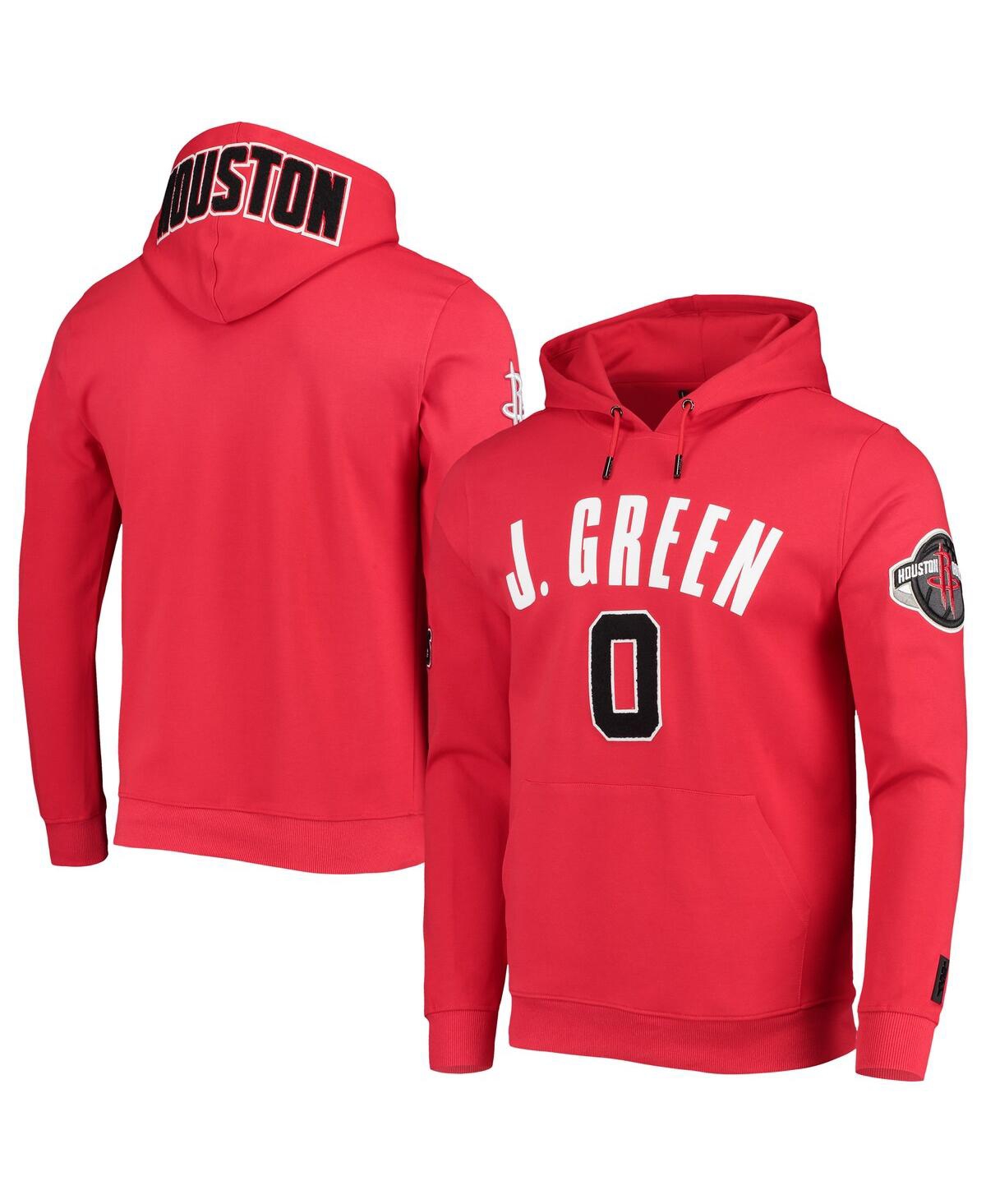 Shop Pro Standard Men's  Jalen Green Red Houston Rockets Team Player Pullover Hoodie