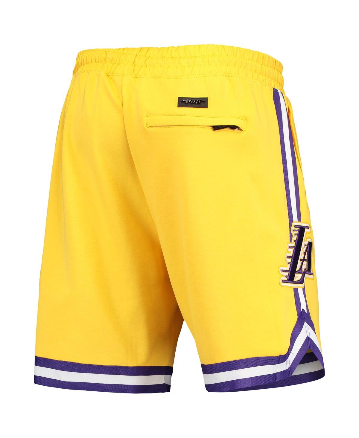Shop Pro Standard Men's  Lebron James Gold Los Angeles Lakers Player Replica Shorts