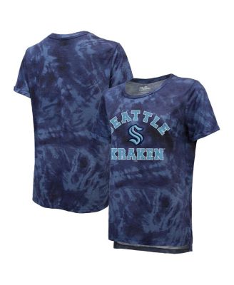 Women's Threads Deep Sea Blue Seattle Kraken Boyfriend Tie-Dye T-shirt
