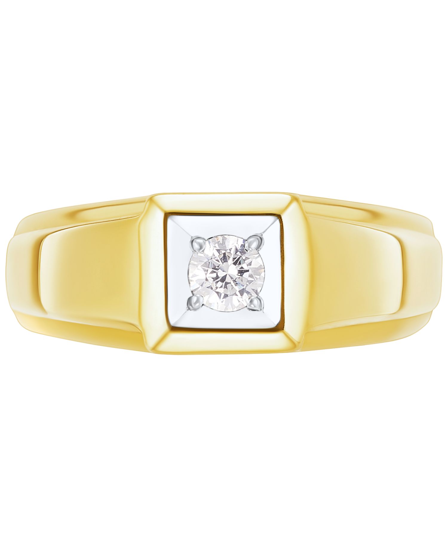 Men's Lab Grown Diamond Solitaire Ring (1/4 ct. t.w.) in 10k Gold & White Gold