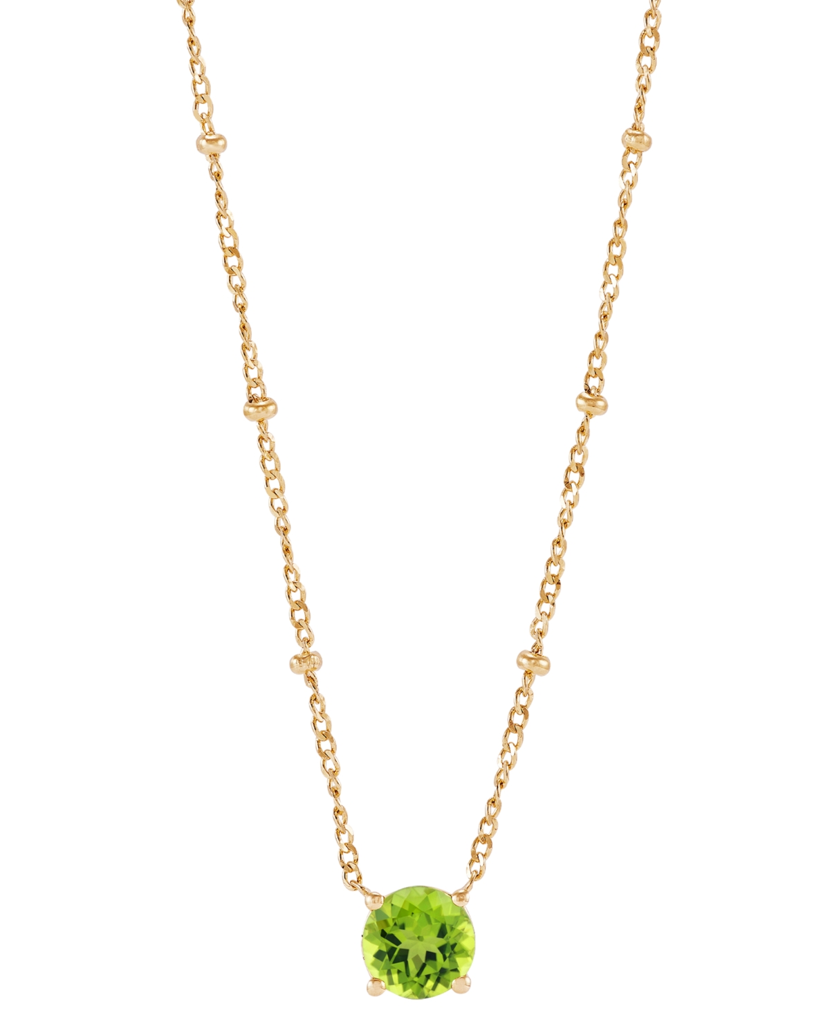 Macy's Amethyst Solitaire 18" Pendant Necklace (1-1/4 Ct. T.w.) In 14k Rose Gold-plated Sterling Silver (al In Peridot