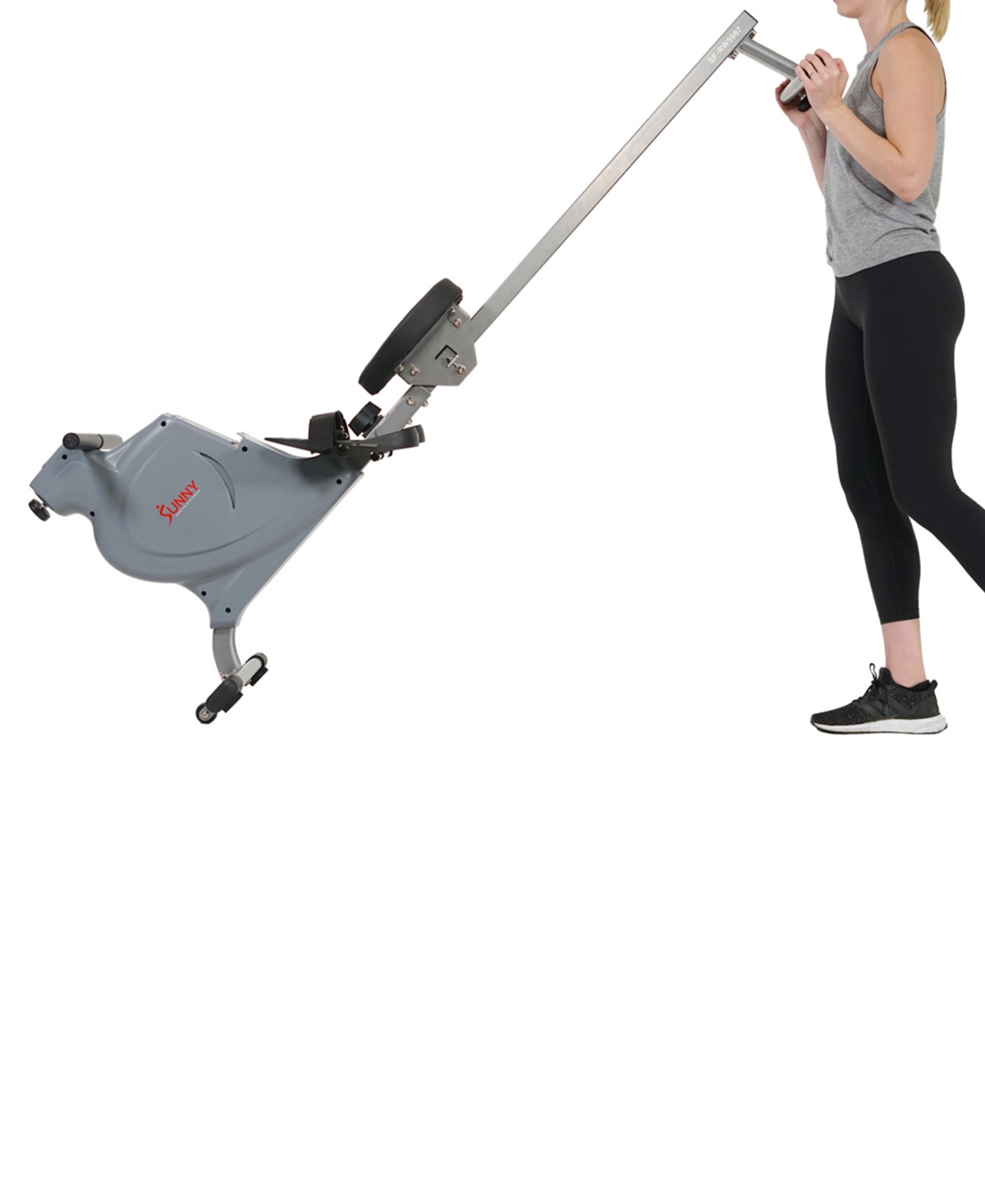 Sunny Health & Fitness Space Efficient Convenient Magnetic Rowing Machine, Sf-Rw5987 - Silver-Tone