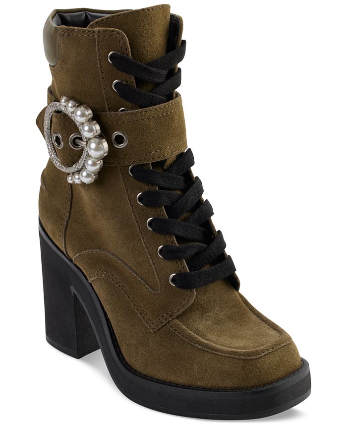 Embellished cheap buckle bootie