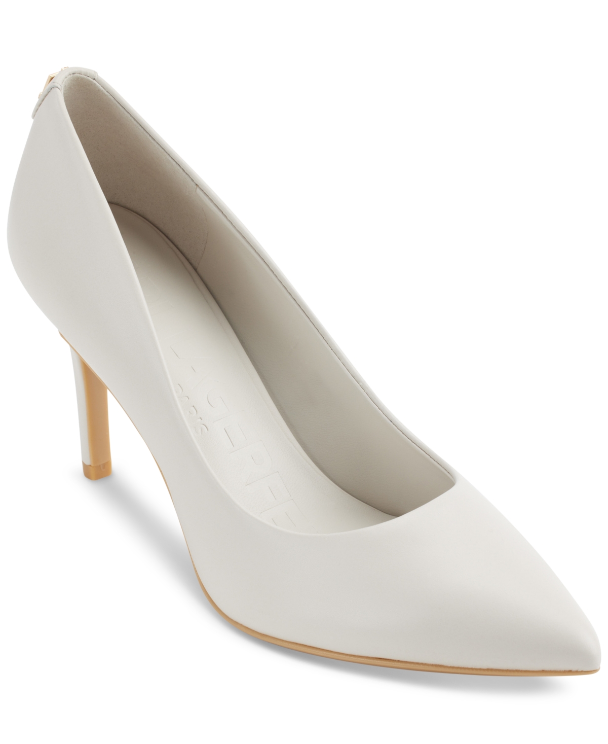 Shop Karl Lagerfeld Women's Royale Pointed-toe Patent Dress Pumps In White