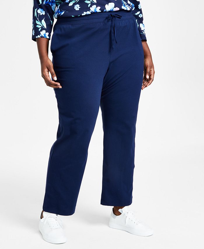 Karen Scott Plus Size Knit Drawstring Pants, Created for Macy's - Macy's