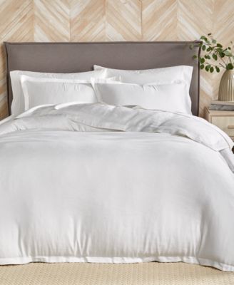 Hotel Collection Linen/Modal Blend 3-Pc. Duvet Cover Set, Full/Queen ...