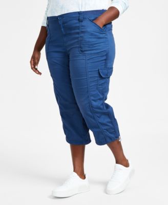 Style & Co Plus Size Bungee-Hem Capri Pants, Created for Macy's