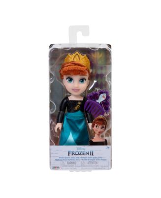 Disney Frozen Anna Small Doll in Travel Look, Posable with Removable Caoe &  Skirt 