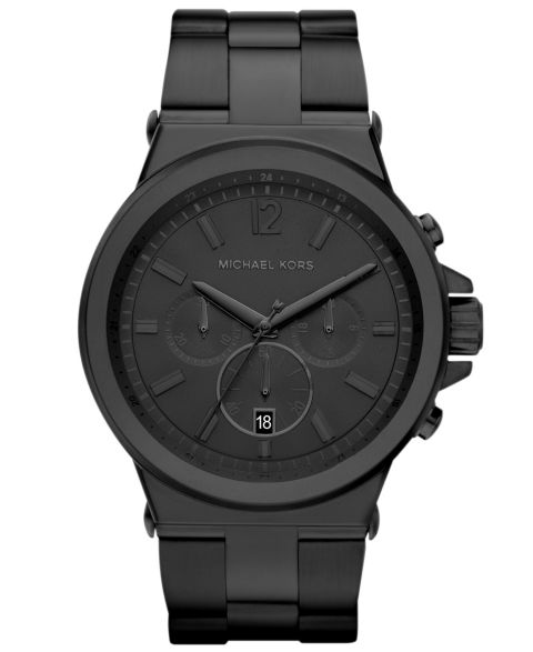 Мужские часы Michael Kors Dylan Chronograph Black Ion Plating Stainless Steel Bracelet Watch 48mm