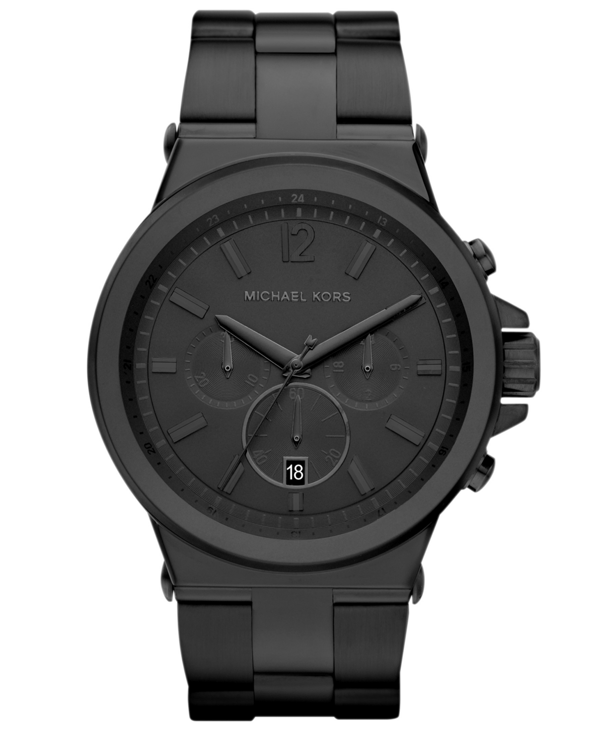 Michael Kors Men's Dylan Chronograph Black Ion Plating Stainless Steel Bracelet Watch 48mm