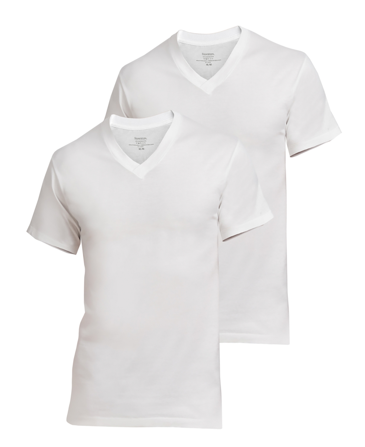Shop Stanfield's Men's Supreme Cotton Blend V-neck Undershirts, Pack Of 2 In White