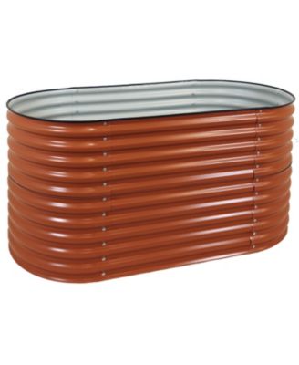 Large Oval Steel Raised Garden Bed - Stand-Up Height