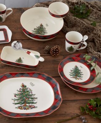 Christmas Tree Tartan Mug & Spoon Set