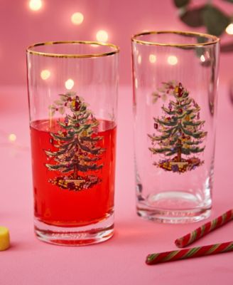 Christmas Tree Glassware Highball Glass, Set of 4