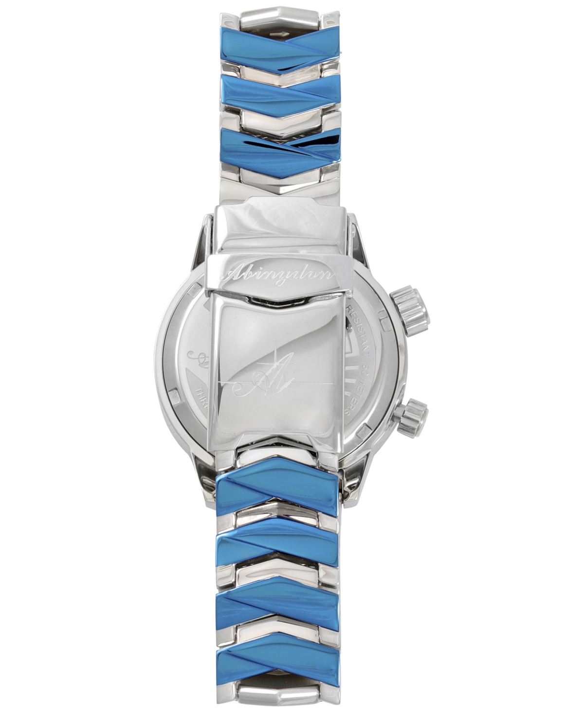 Shop Abingdon Co. Women's Elise Swiss Tri-time Two-tone Ion-plated Stainless Steel Bracelet Watch 33mm In Sapphire