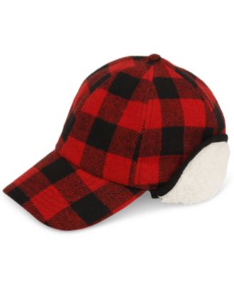 Wool Blend Earflap Cap with Sherpa Lining