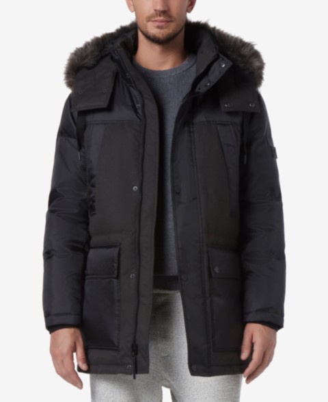Мужские куртки Marc New York Men's Tripp Oxford Poly & Faux Wool Combo Down Parka