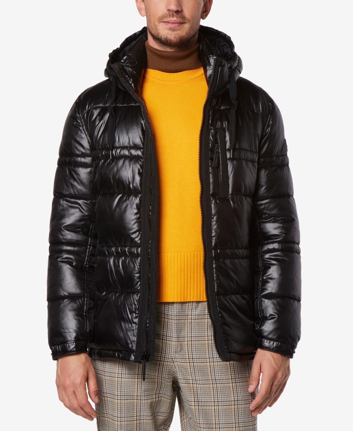 Marc New York Men's Gotham Super Wet Cire Puffer with Grossgrain Trim